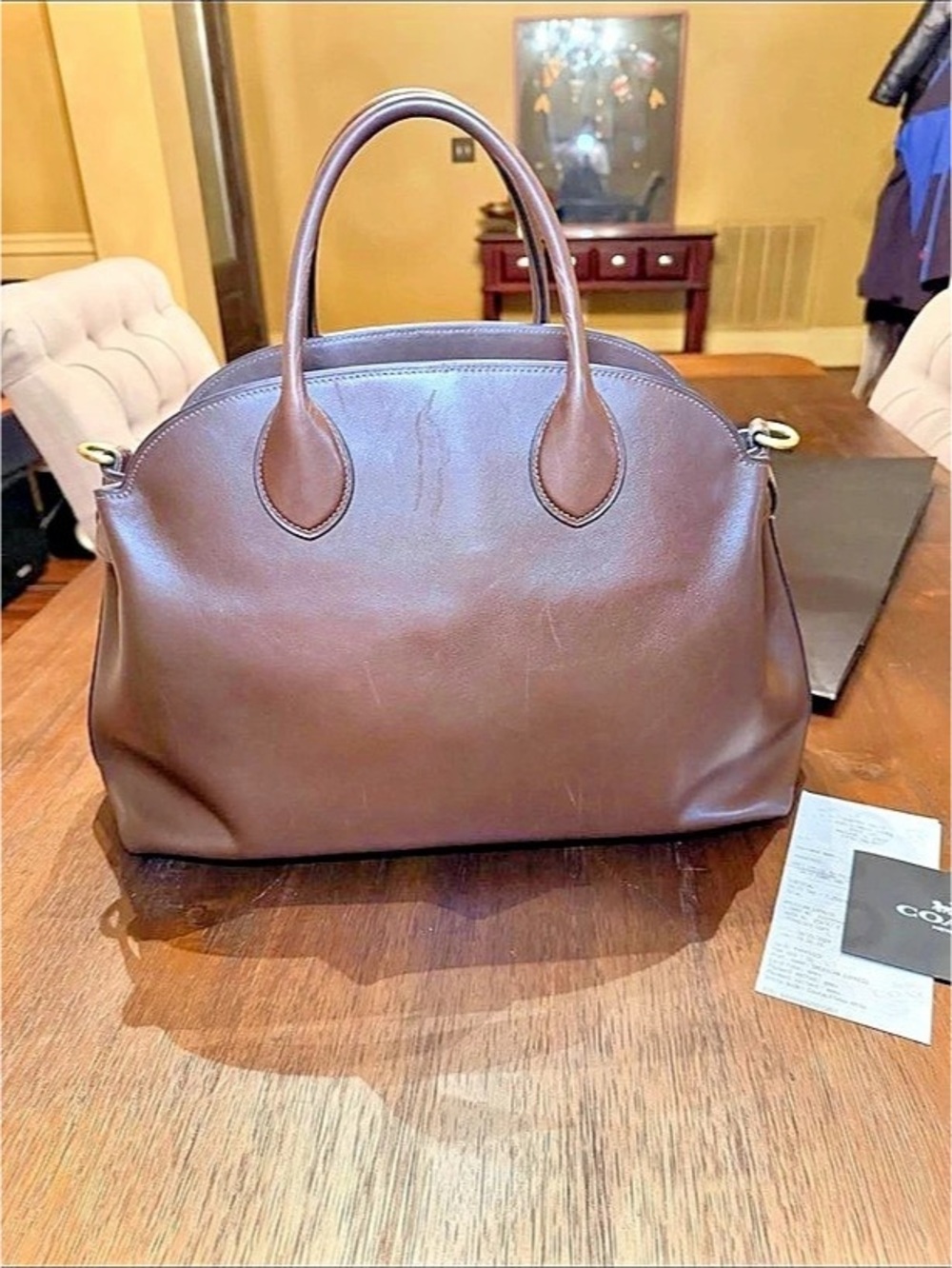 Coach Empire 40 Leather Satchel in Maple Like New